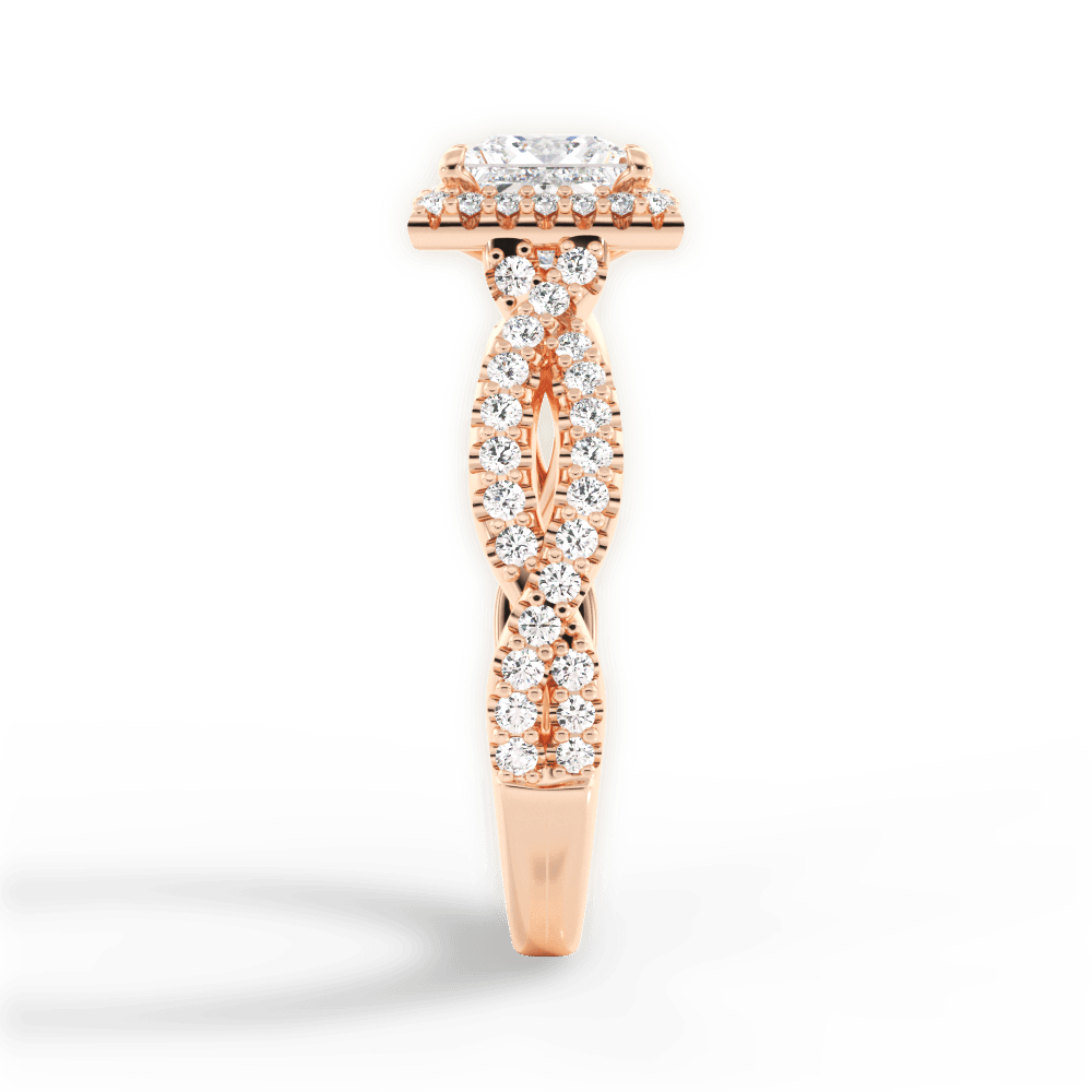 14kt Rose Gold/18kt Rose Gold/princess/perspective