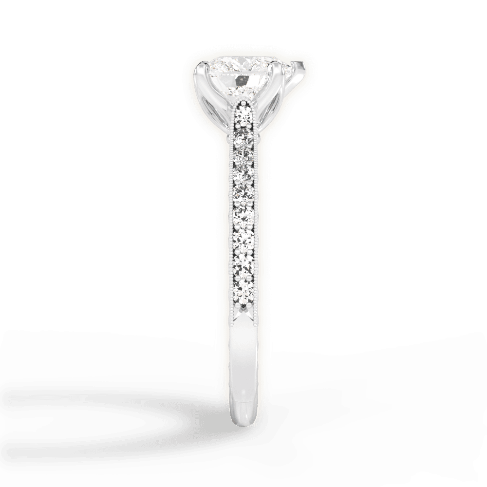 14kt White Gold/18kt White Gold/Platinum/heart/perspective