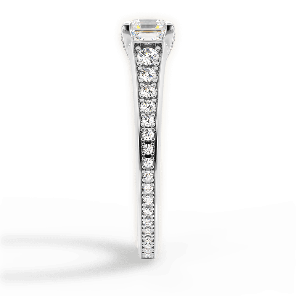 14kt White Gold/18kt White Gold/Platinum/asscher/perspective