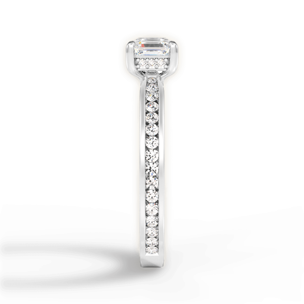 14kt White Gold/18kt White Gold/Platinum/asscher/perspective