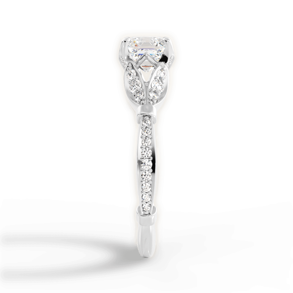 14kt White Gold/18kt White Gold/Platinum/asscher/perspective