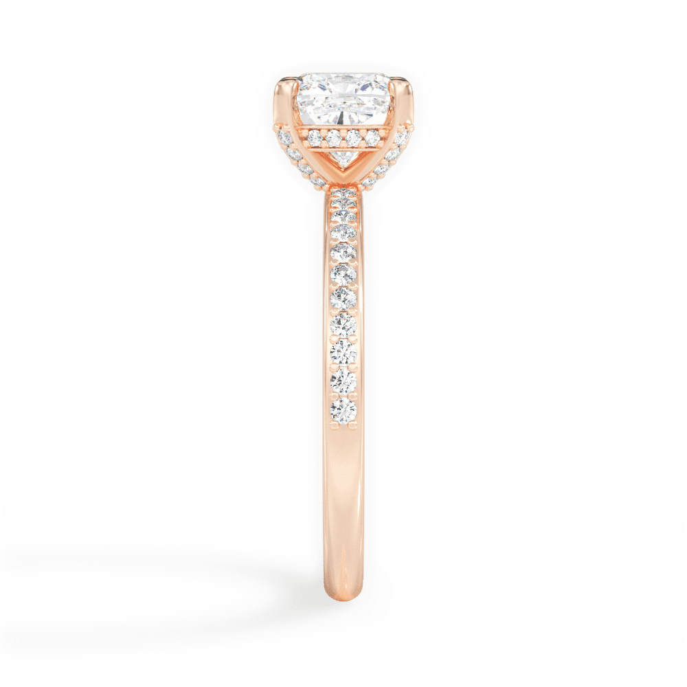 14kt Rose Gold/18kt Rose Gold/cushion/perspective