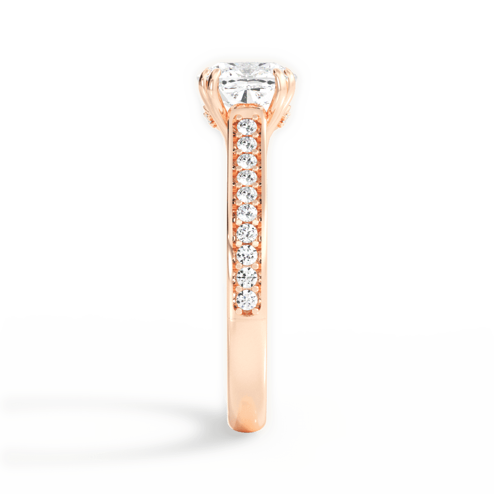 14kt Rose Gold/18kt Rose Gold/cushion/perspective