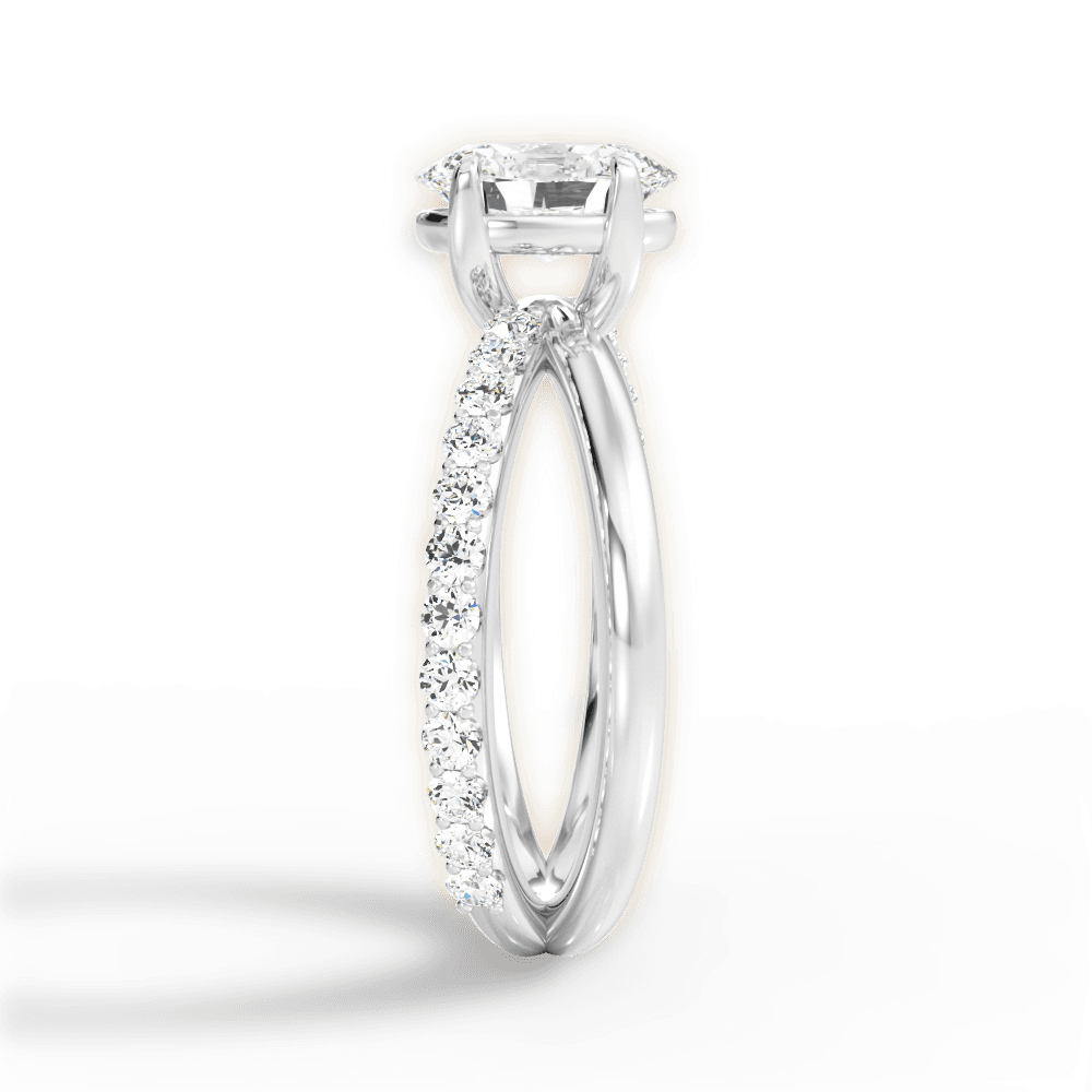 14kt White Gold/18kt White Gold/Platinum/oval/perspective