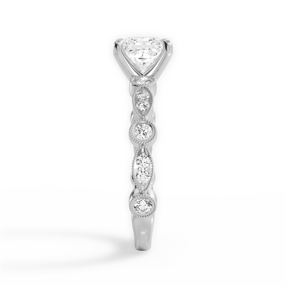 14kt White Gold/18kt White Gold/Platinum/princess/perspective