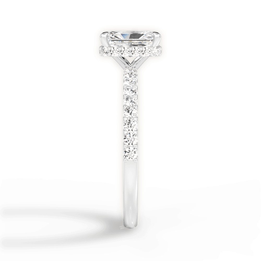 14kt White Gold/18kt White Gold/Platinum/radiant/perspective