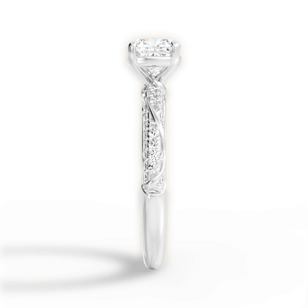 14kt White Gold/18kt White Gold/Platinum/cushion/perspective