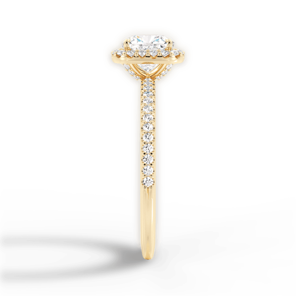 14kt Yellow Gold/18kt Yellow Gold/cushion/perspective
