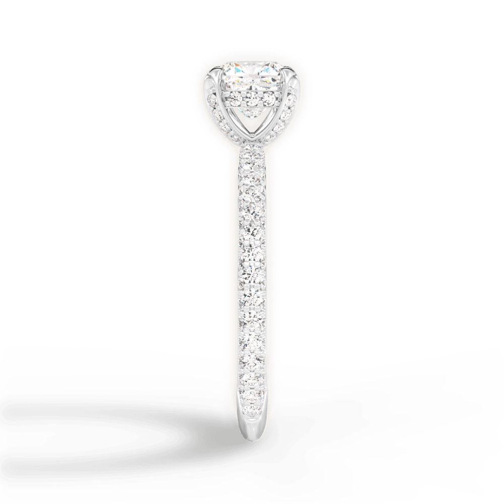 14kt White Gold/18kt White Gold/Platinum/cushion/perspective