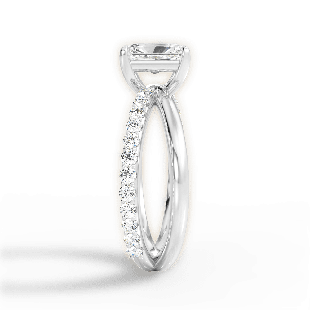 14kt White Gold/18kt White Gold/Platinum/radiant/perspective