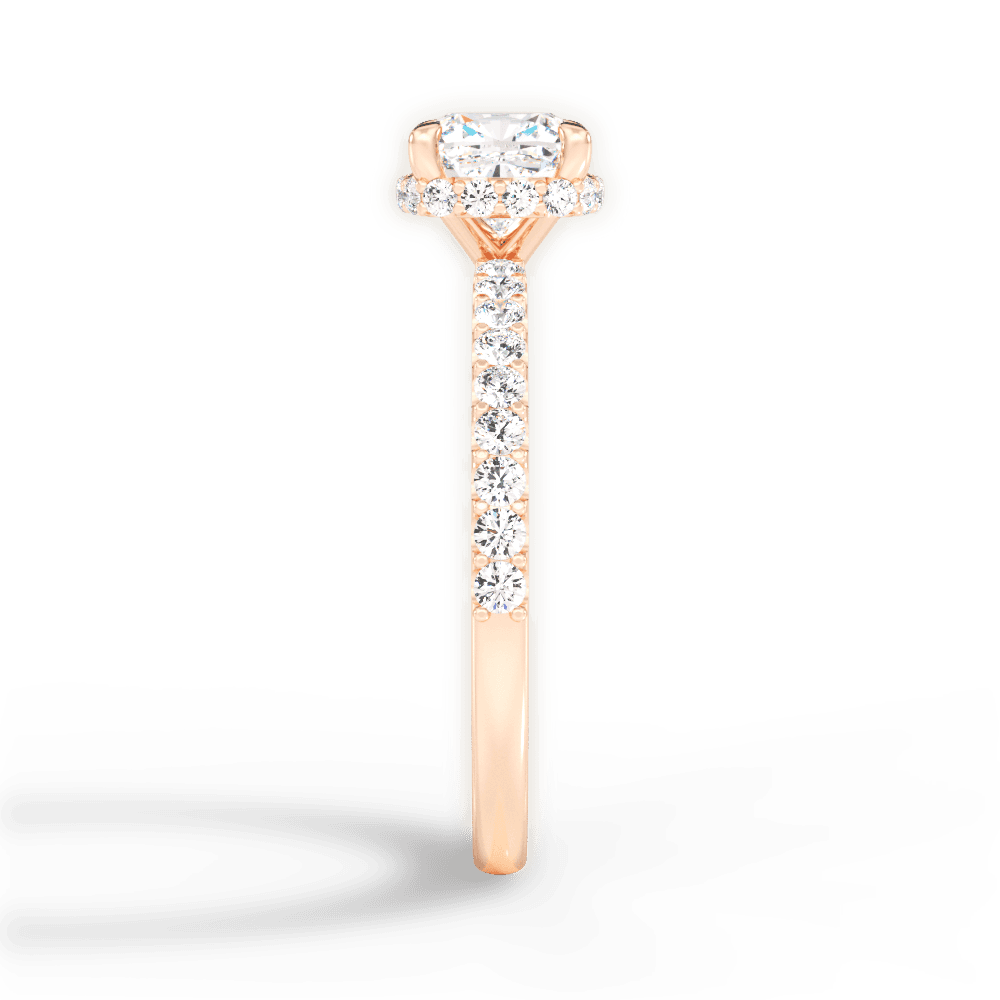 14kt Rose Gold/18kt Rose Gold/cushion/perspective