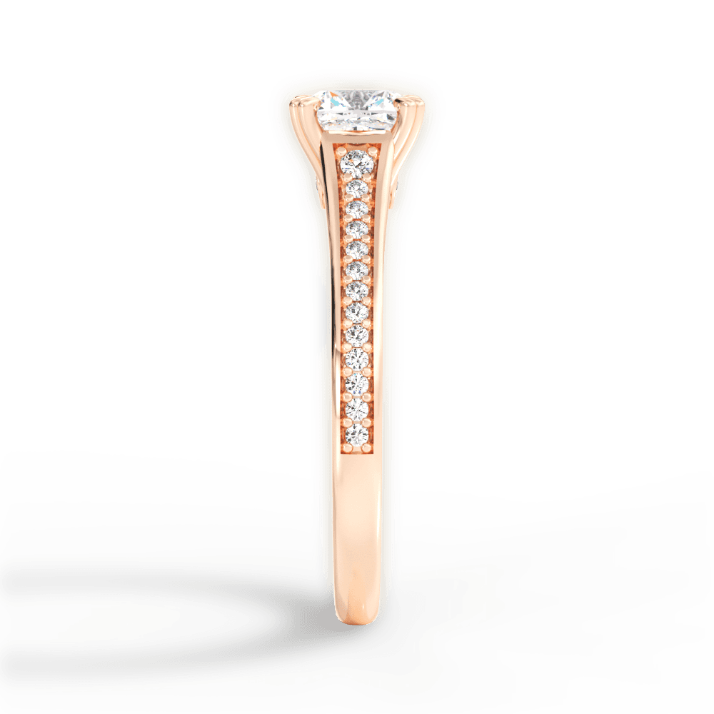14kt Rose Gold/18kt Rose Gold/cushion/perspective