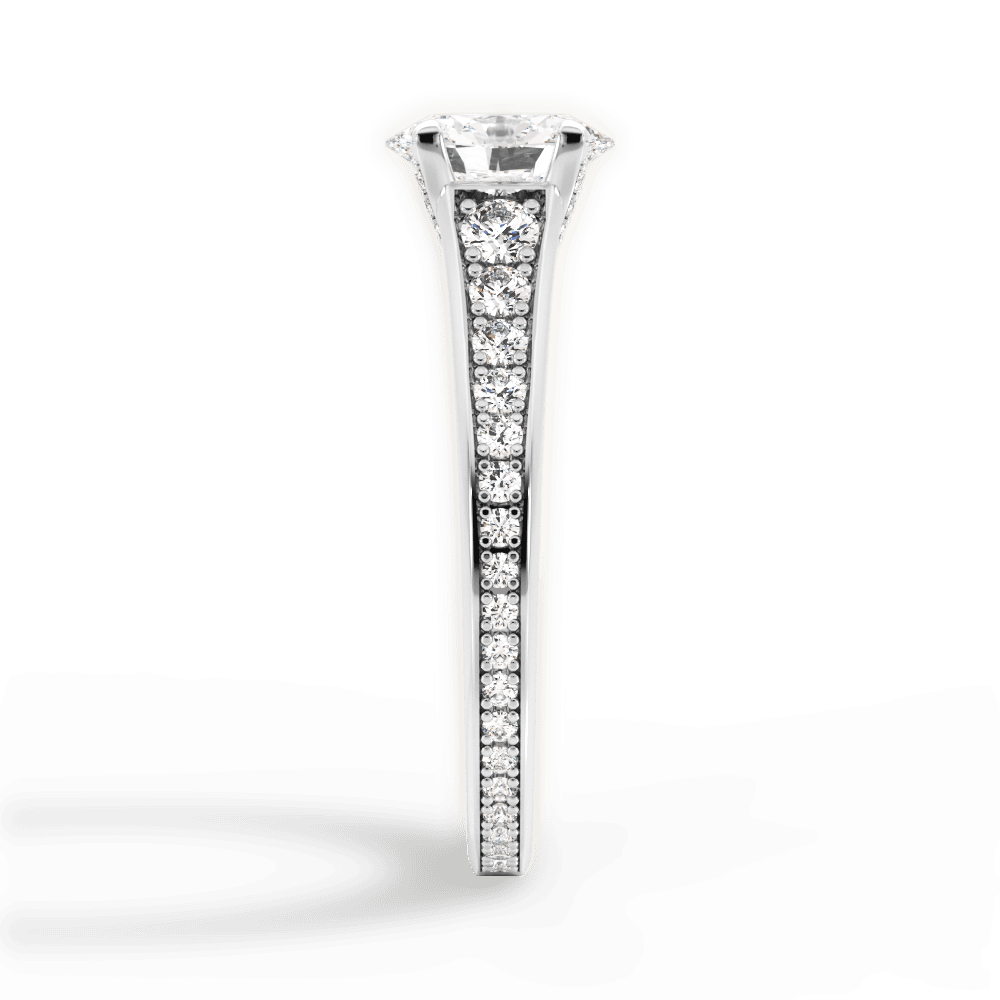 14kt White Gold/18kt White Gold/Platinum/oval/perspective