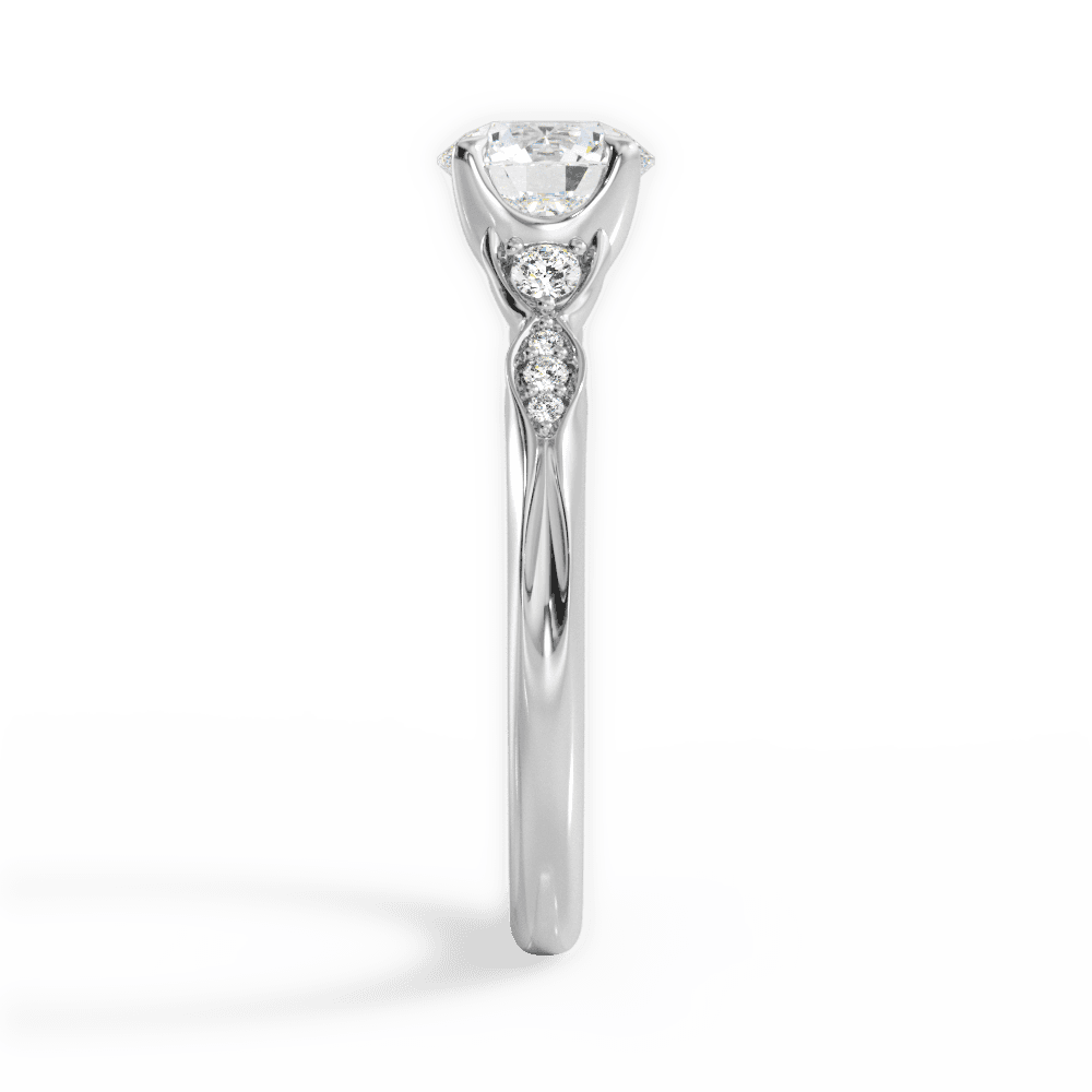 14kt White Gold/18kt White Gold/Platinum/round/perspective