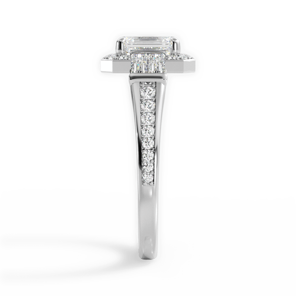 14kt White Gold/18kt White Gold/Platinum/emerald/perspective