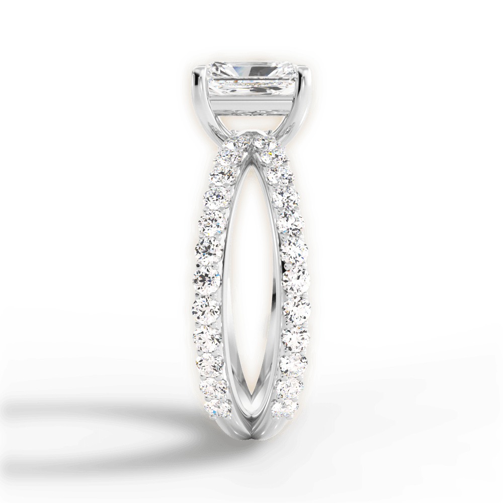 14kt White Gold/18kt White Gold/Platinum/radiant/perspective