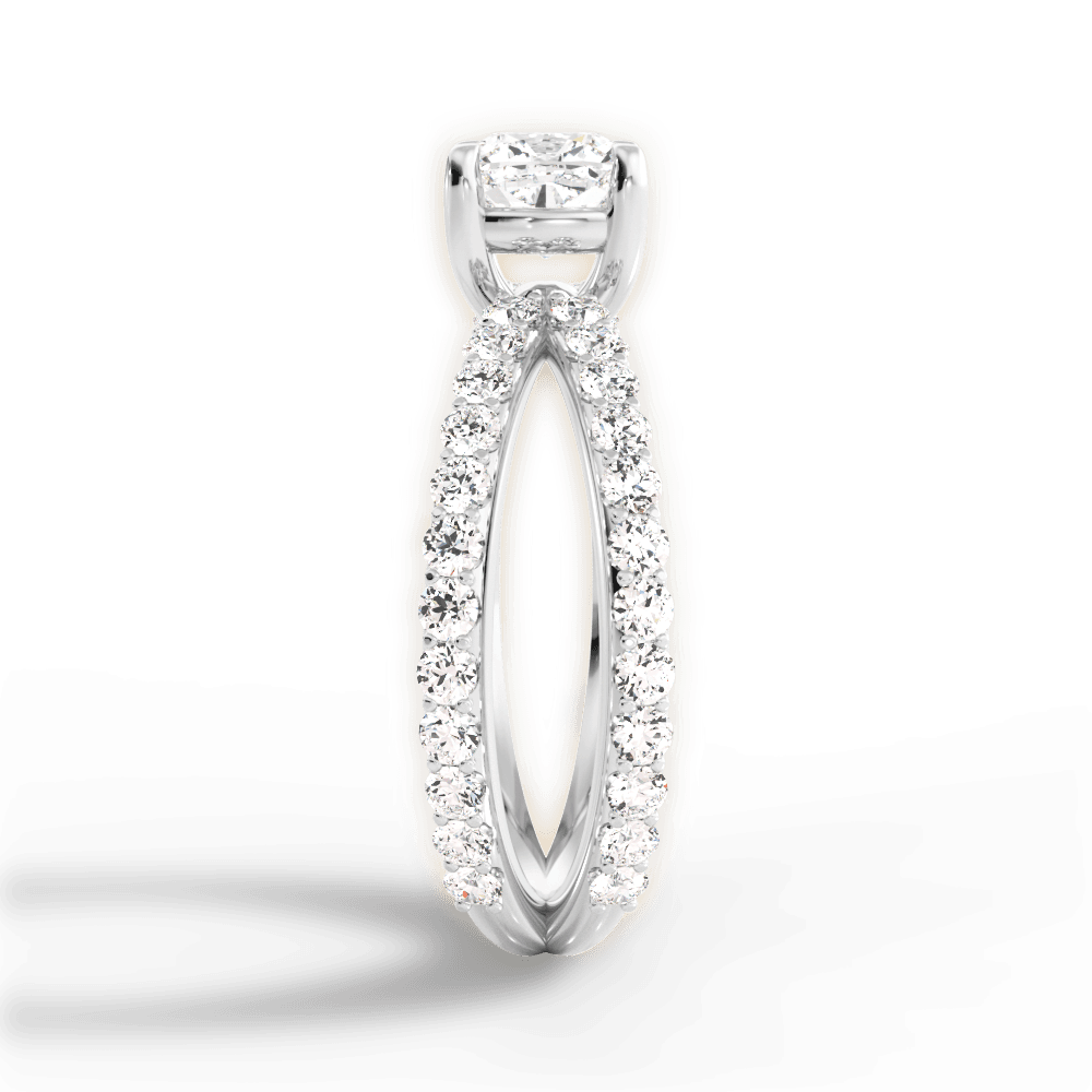 14kt White Gold/18kt White Gold/Platinum/cushion/perspective