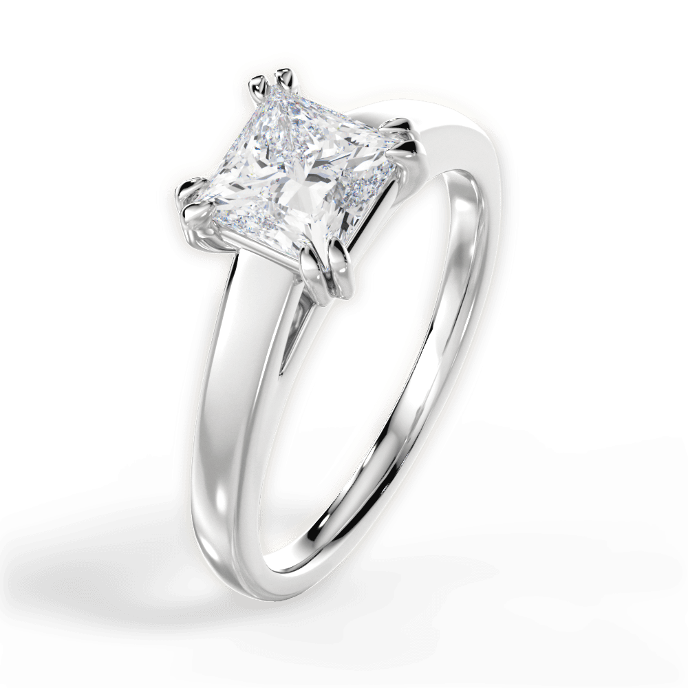 14kt White Gold/18kt White Gold/Platinum/princess/side