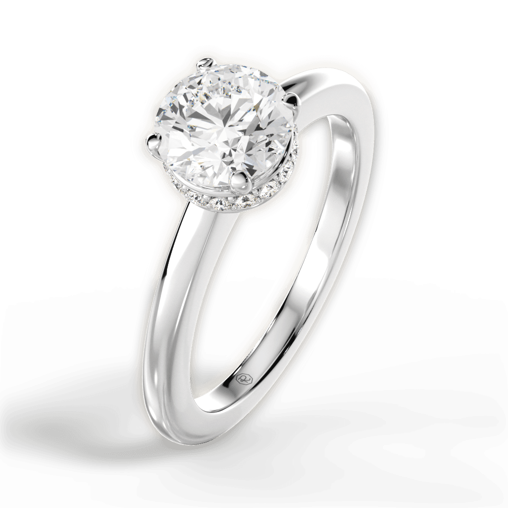 14kt White Gold/18kt White Gold/Platinum/round/side