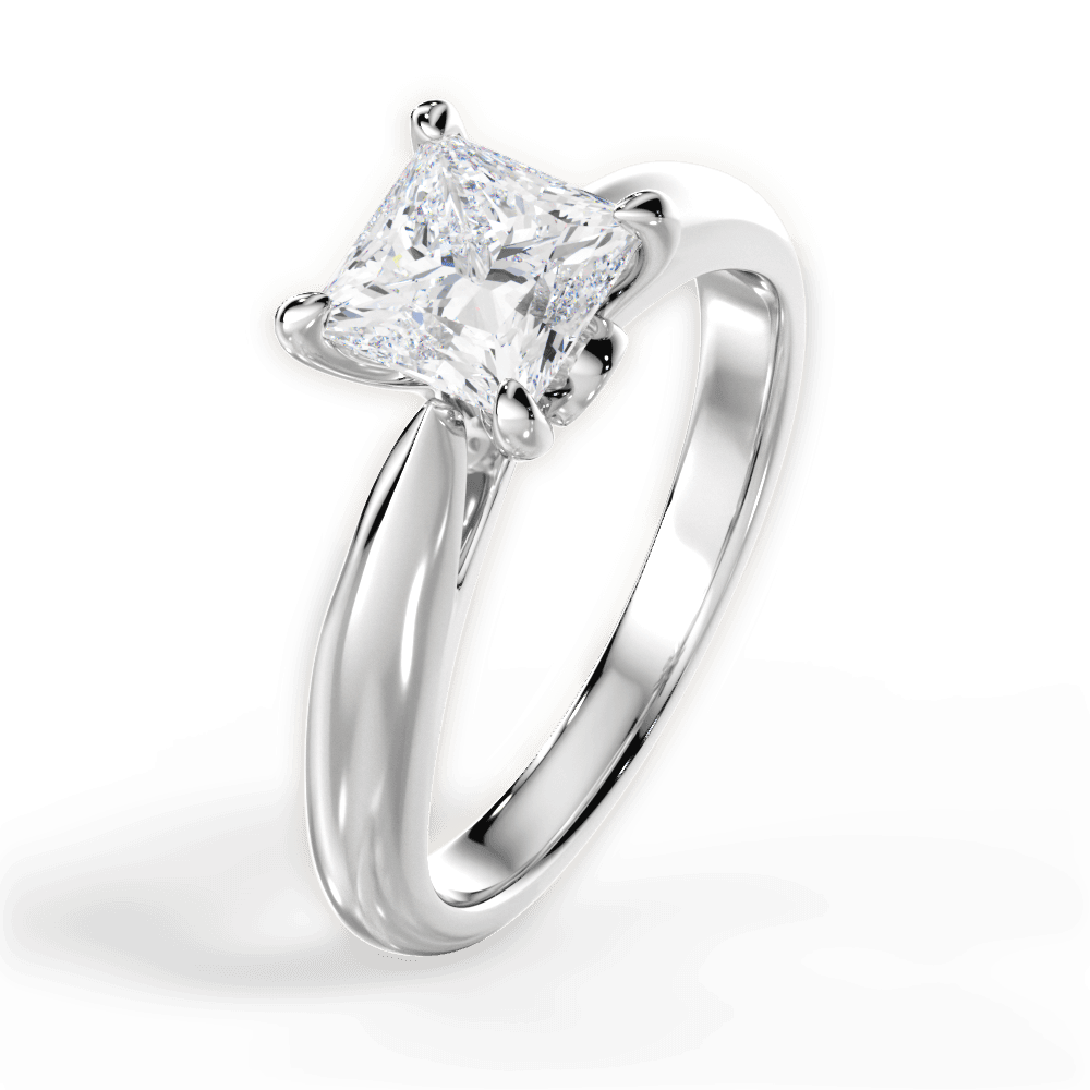 14kt White Gold/18kt White Gold/Platinum/princess/side