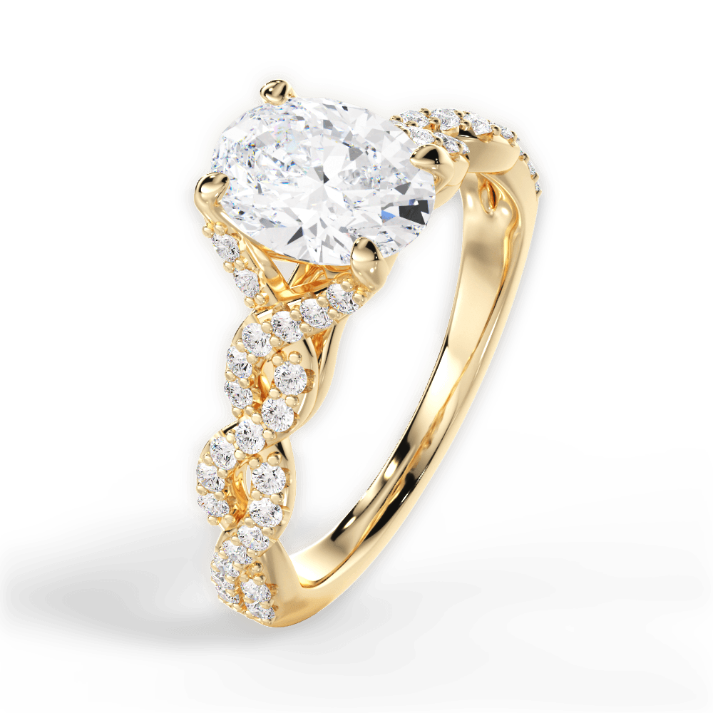14kt Yellow Gold/18kt Yellow Gold/oval/side