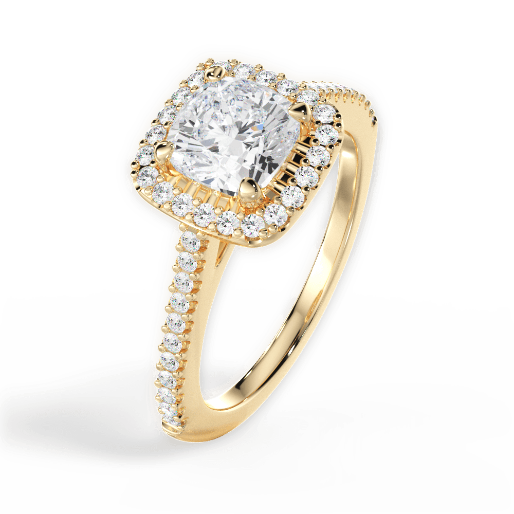 14kt Yellow Gold/18kt Yellow Gold/cushion/side