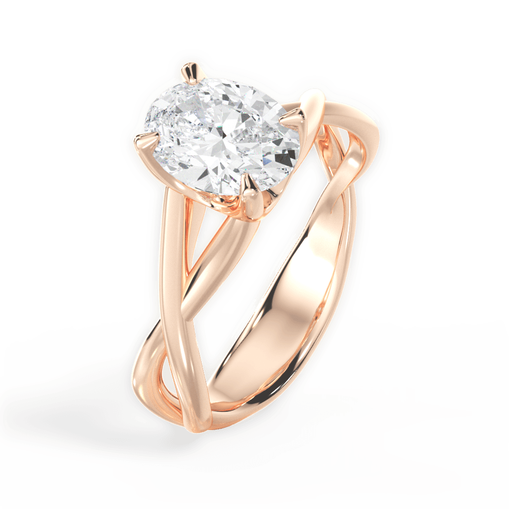 14kt Rose Gold/18kt Rose Gold/oval/side