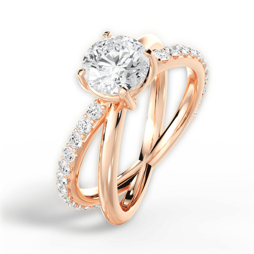 14kt Rose Gold/18kt Rose Gold/round/side