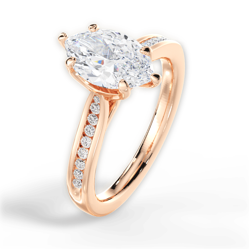 14kt Rose Gold/18kt Rose Gold/marquise/side