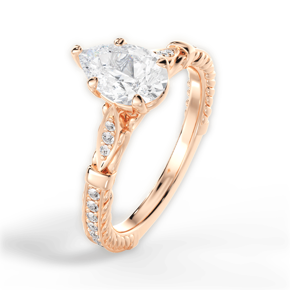 14kt Rose Gold/18kt Rose Gold/pear/side