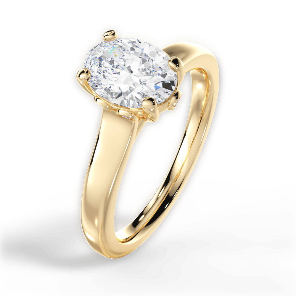 14kt Yellow Gold/18kt Yellow Gold/oval/side