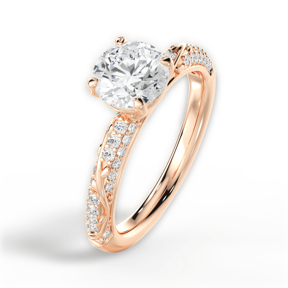 14kt Rose Gold/18kt Rose Gold/round/side