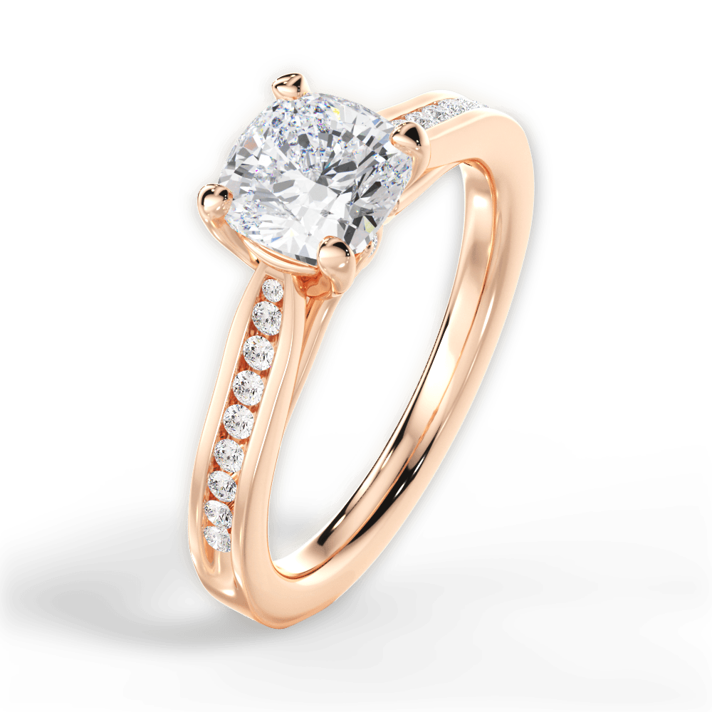 14kt Rose Gold/18kt Rose Gold/cushion/side