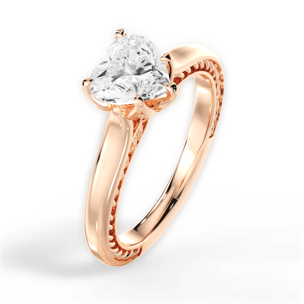 14kt Rose Gold/18kt Rose Gold/heart/side