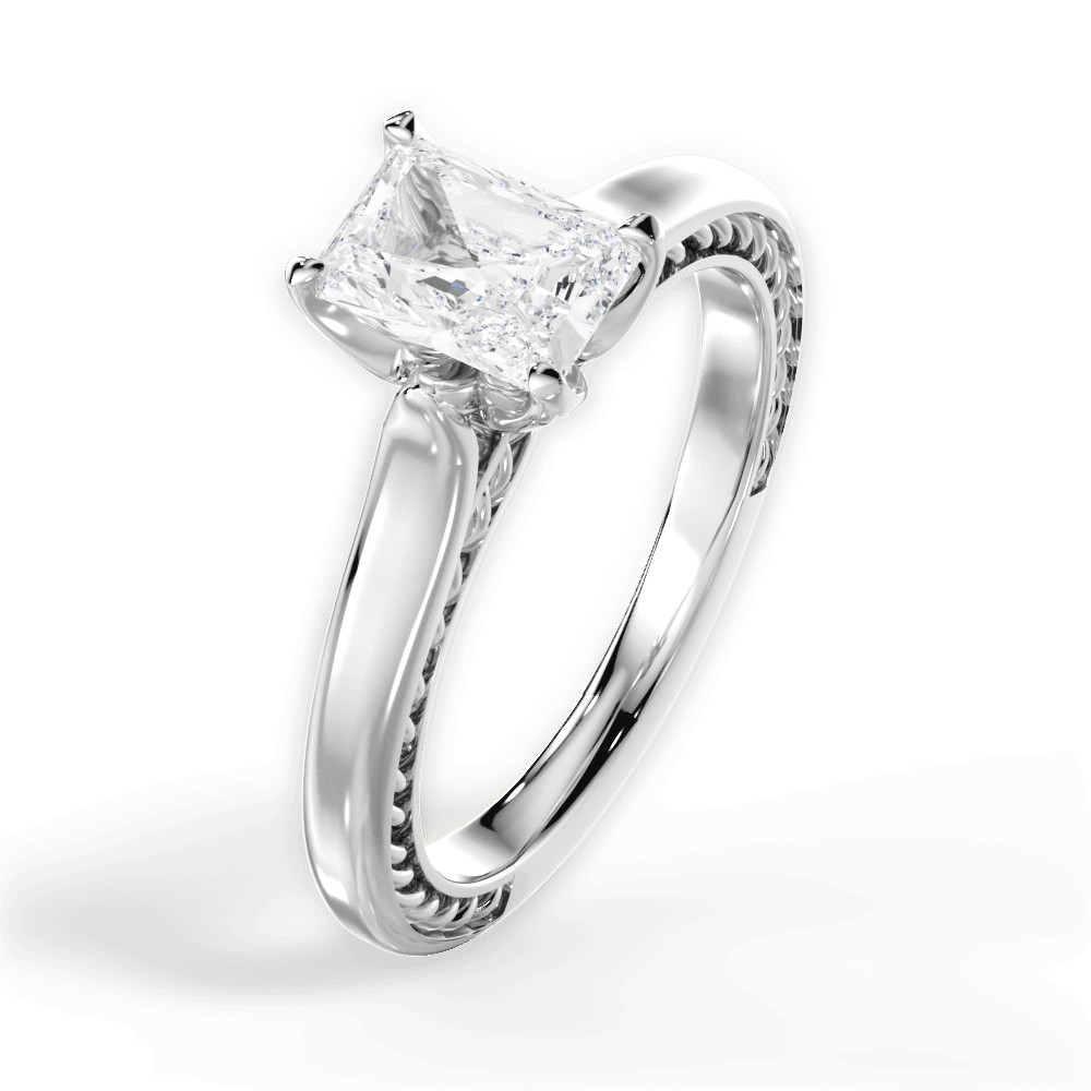 14kt White Gold/18kt White Gold/Platinum/radiant/side