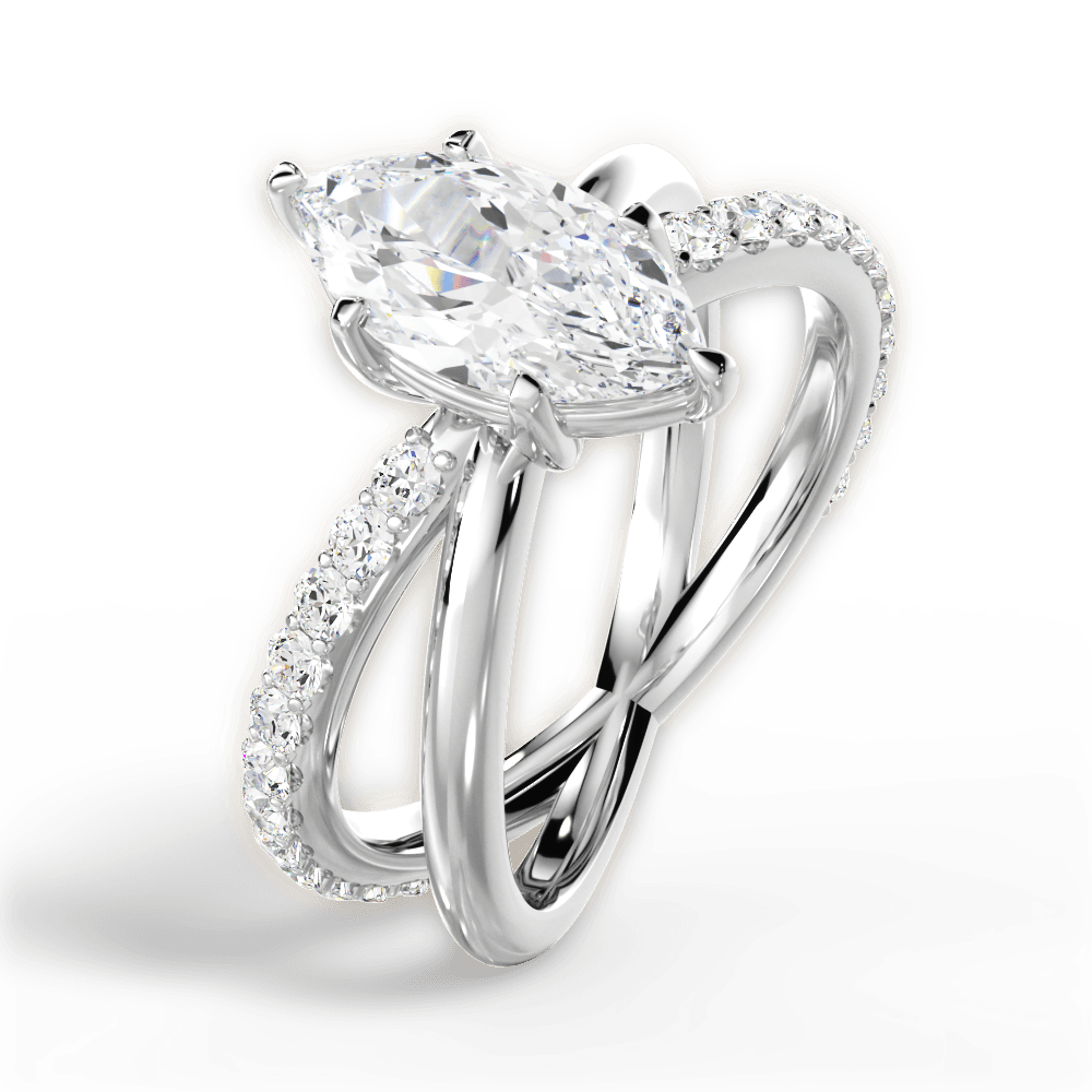 14kt White Gold/18kt White Gold/Platinum/marquise/side