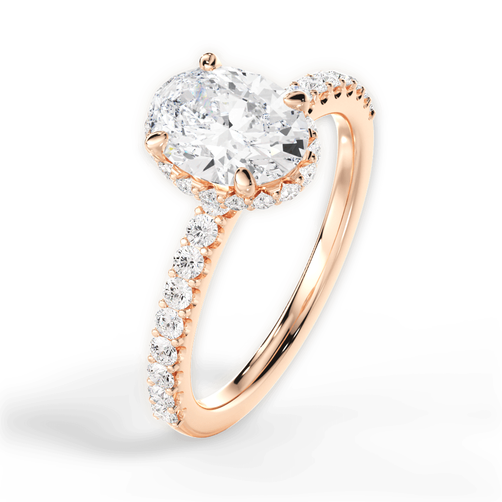 14kt Rose Gold/18kt Rose Gold/oval/side