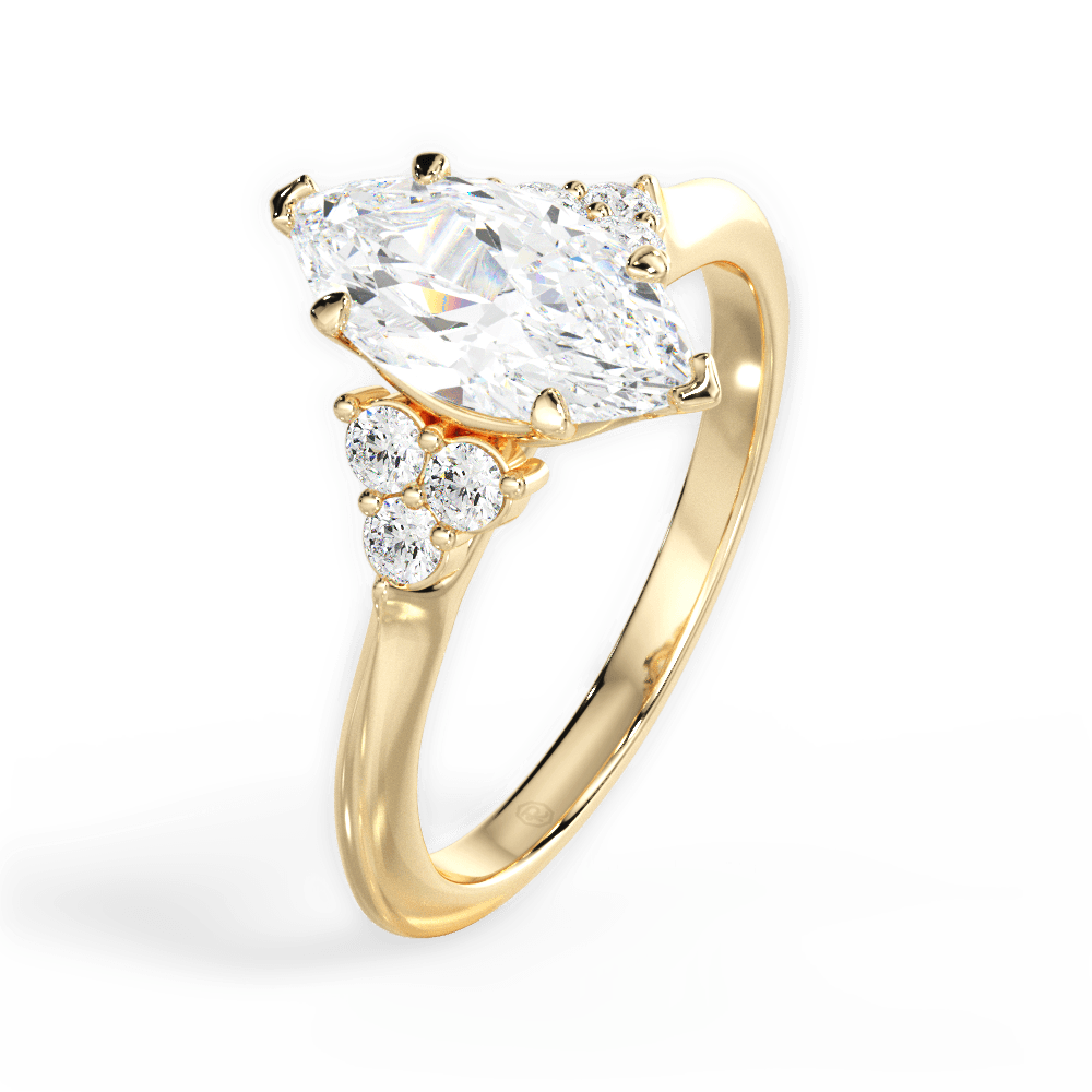 14kt Yellow Gold/18kt Yellow Gold/marquise/side