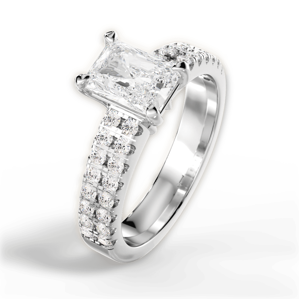 14kt White Gold/18kt White Gold/Platinum/radiant/side