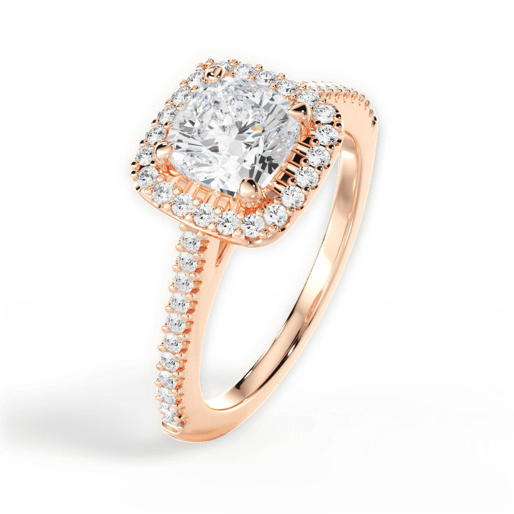 14kt Rose Gold/18kt Rose Gold/cushion/side