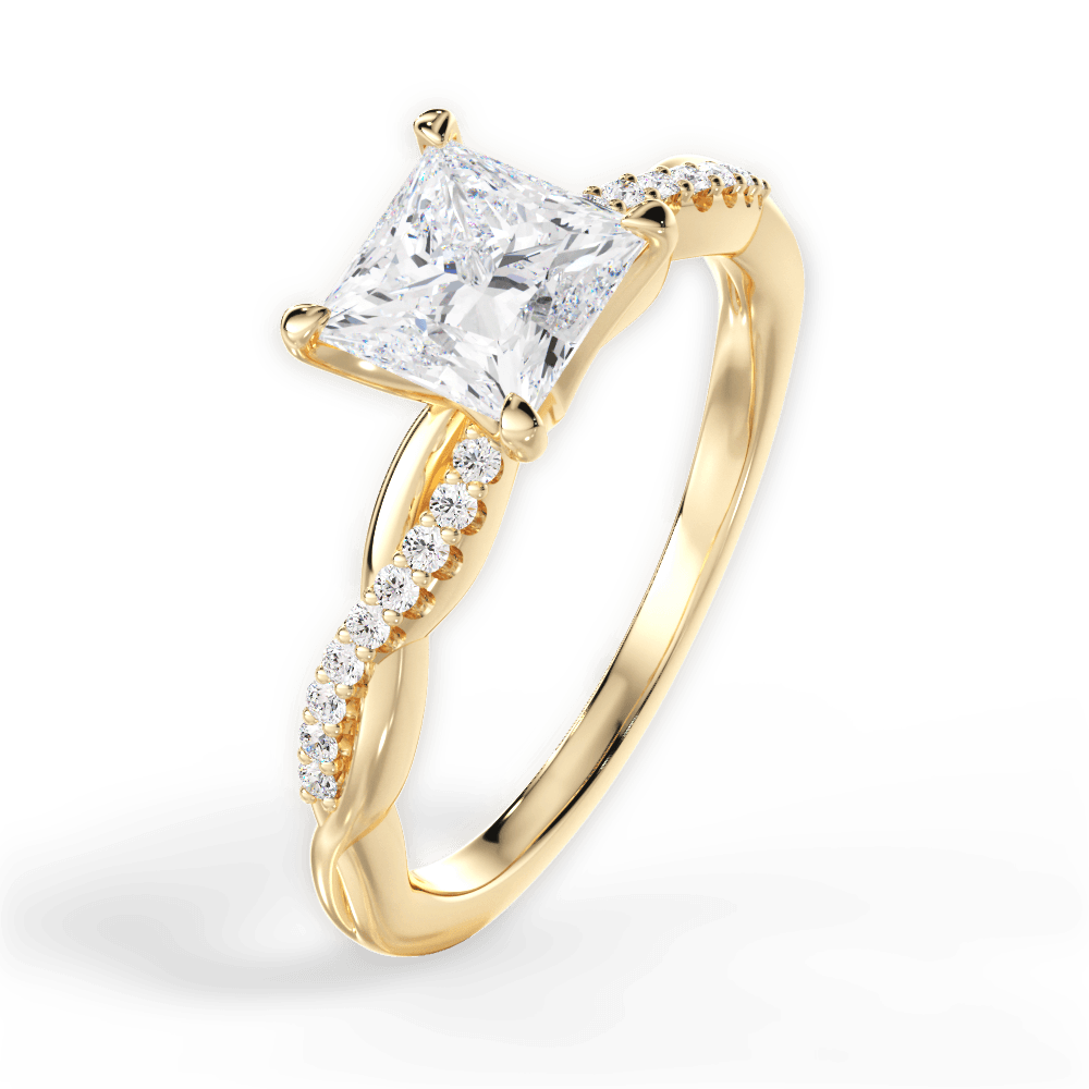 14kt Yellow Gold/18kt Yellow Gold/princess/side