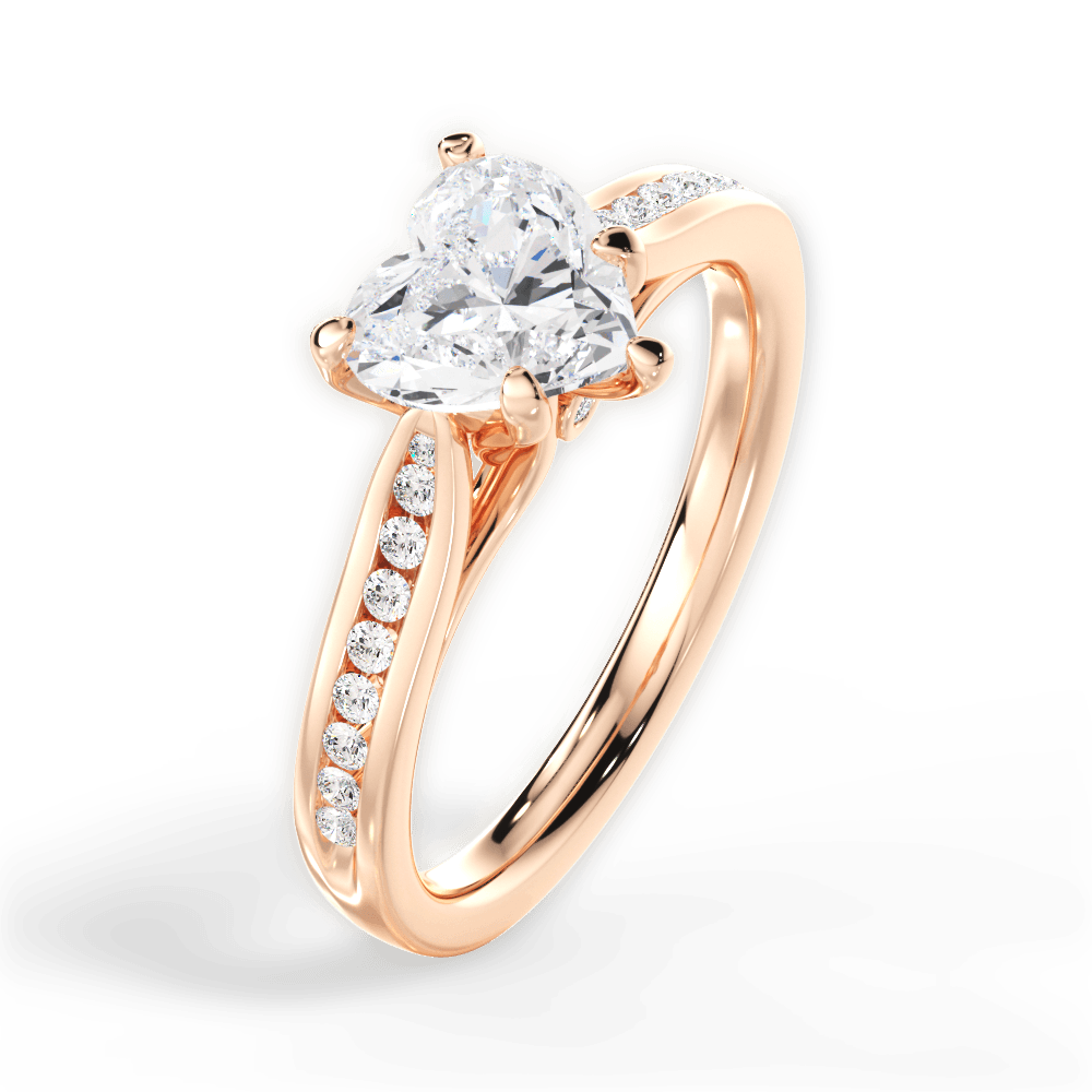 14kt Rose Gold/18kt Rose Gold/heart/side