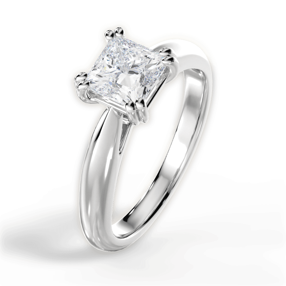 14kt White Gold/18kt White Gold/Platinum/princess/side