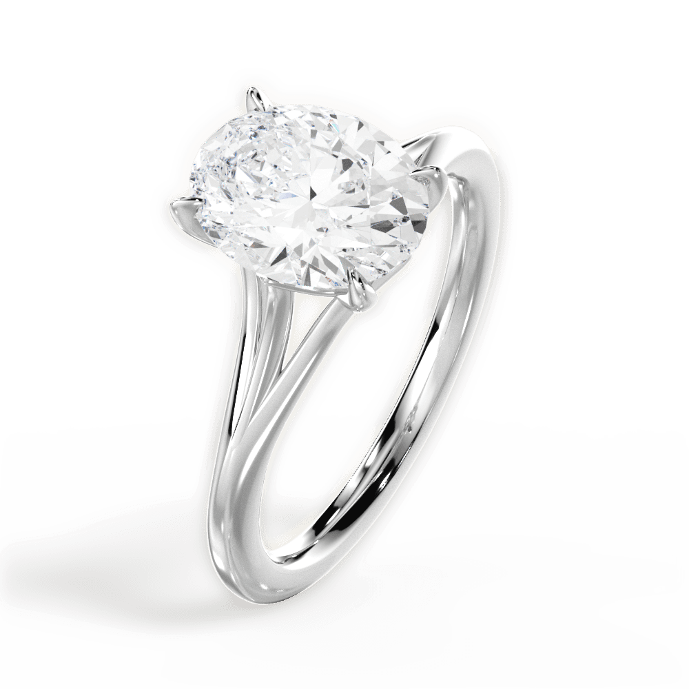 14kt White Gold/18kt White Gold/Platinum/oval/side