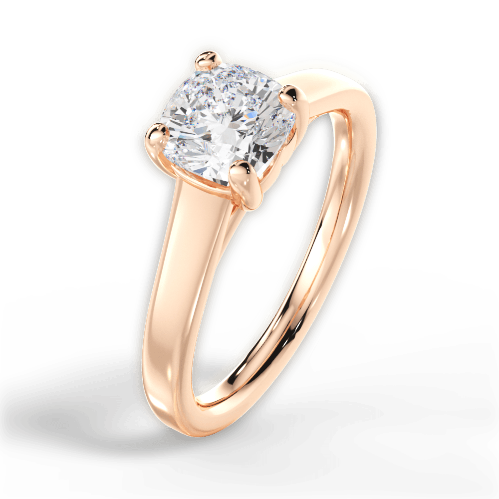 14kt Rose Gold/18kt Rose Gold/cushion/side