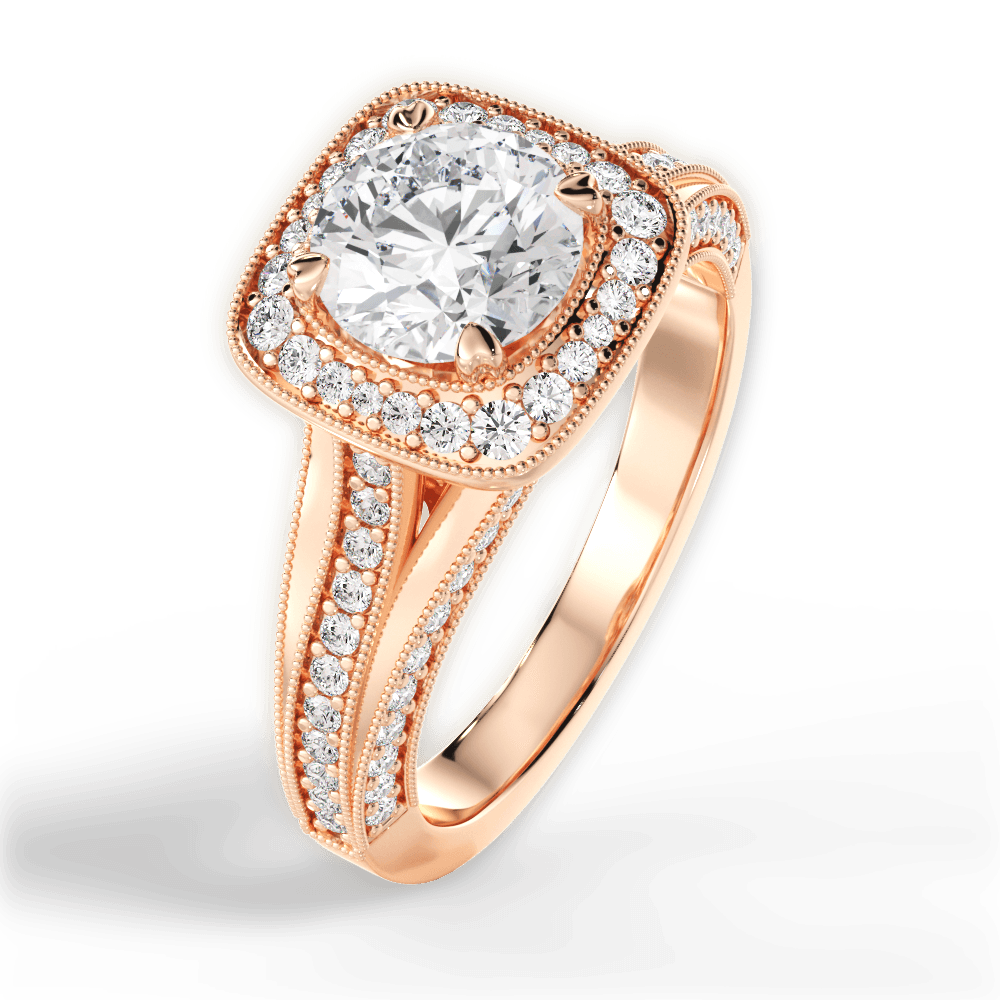 14kt Rose Gold/18kt Rose Gold/round/side