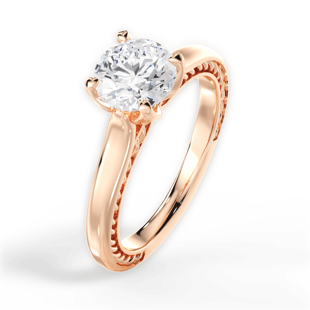 14kt Rose Gold/18kt Rose Gold/round/side