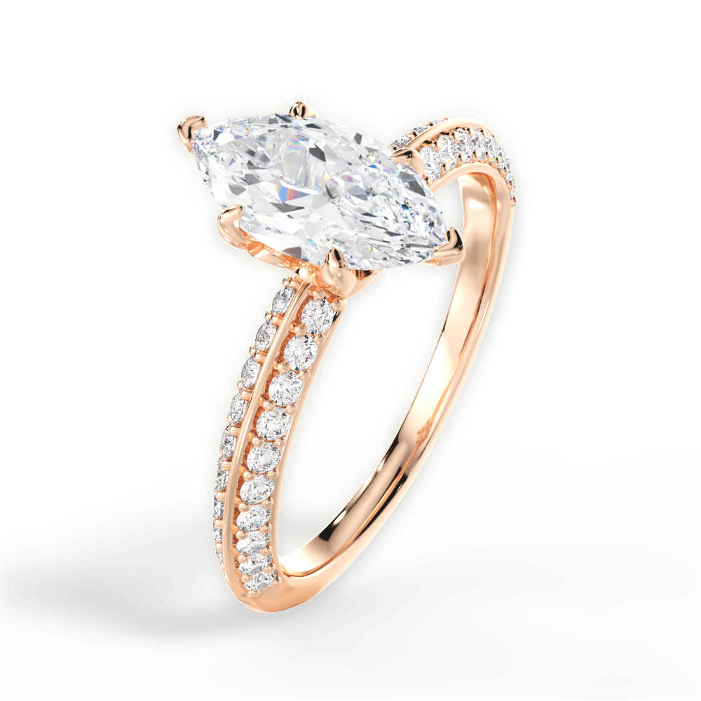 14kt Rose Gold/18kt Rose Gold/marquise/side