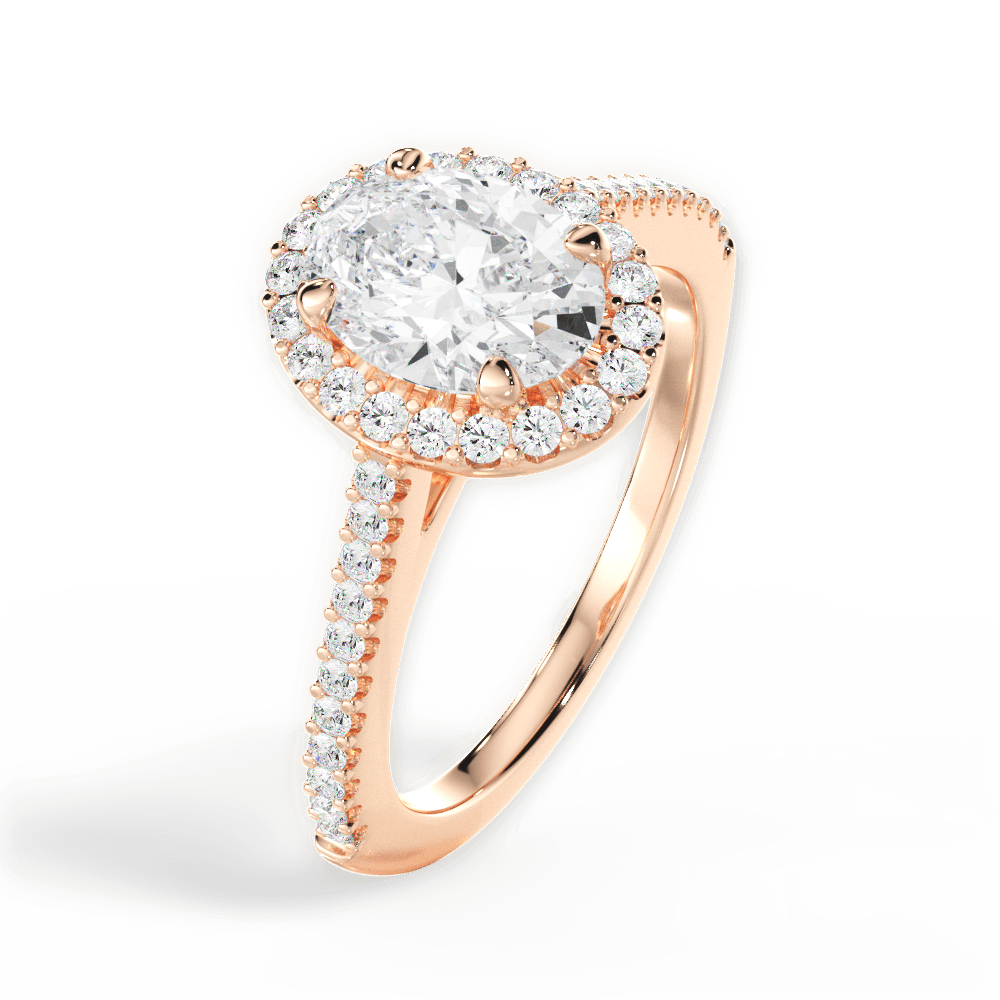 14kt Rose Gold/18kt Rose Gold/oval/side
