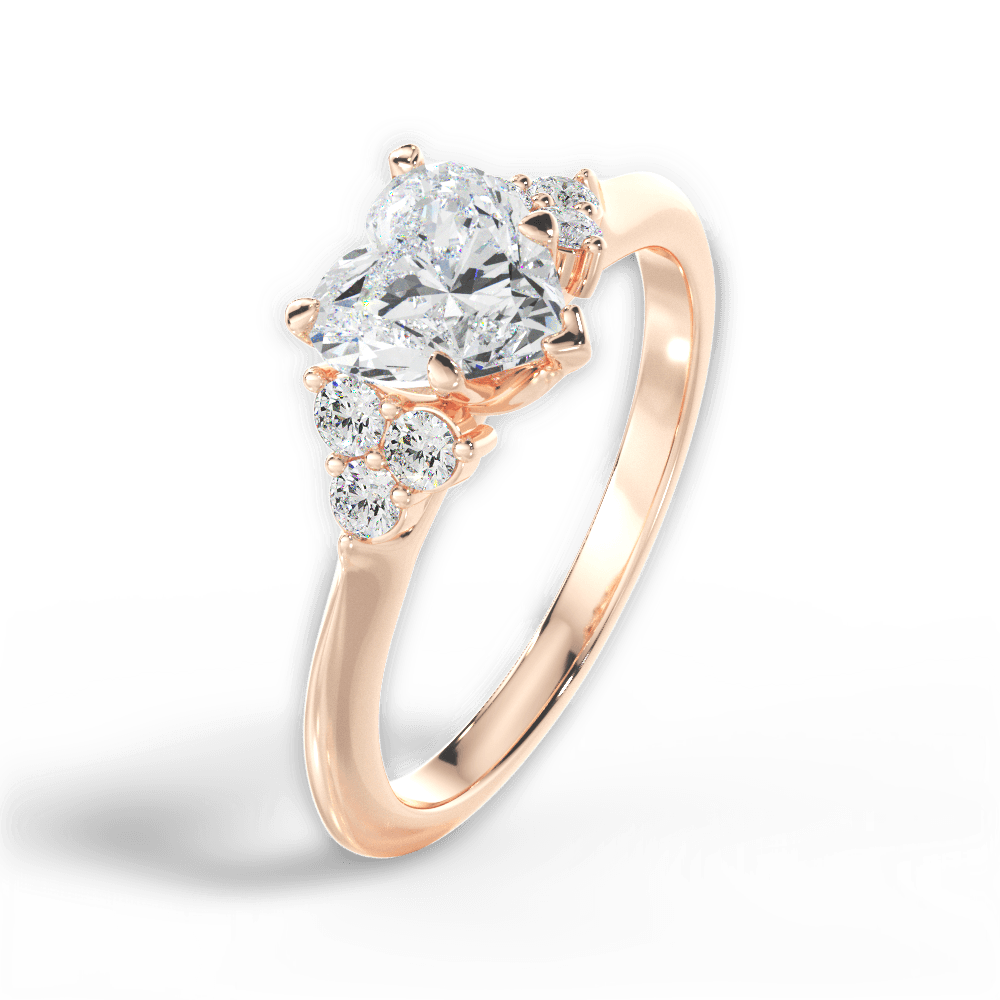 14kt Rose Gold/18kt Rose Gold/heart/side